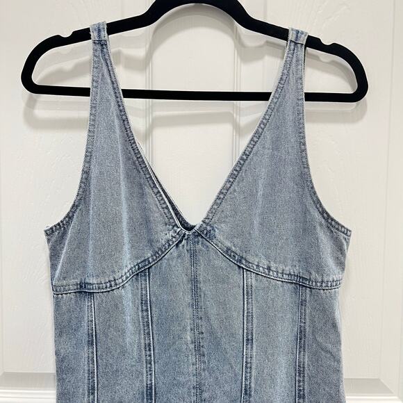 la lavon Denim Dress Size Large Midi Western Rodeo Cowgirl - Picture 4 of 14